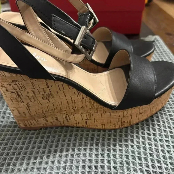 Charles by Charles david black corkscrew wedge heel 
VGU - Picture 5 of 6